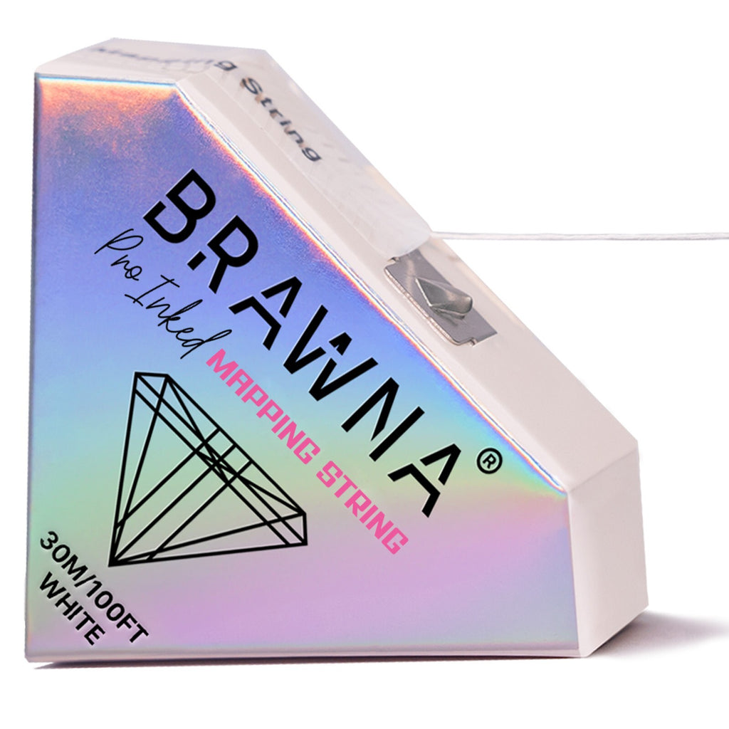 Pre-Inked White Brow Mapping String for Microblading - Ultra-Thin & Hypoallergenic