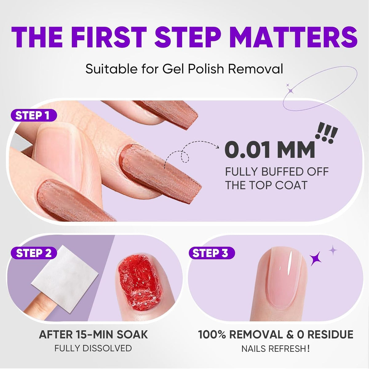 Bulk Acetone Nail Polish Remover Pads 250 Pack Travel Size Gentle Formula