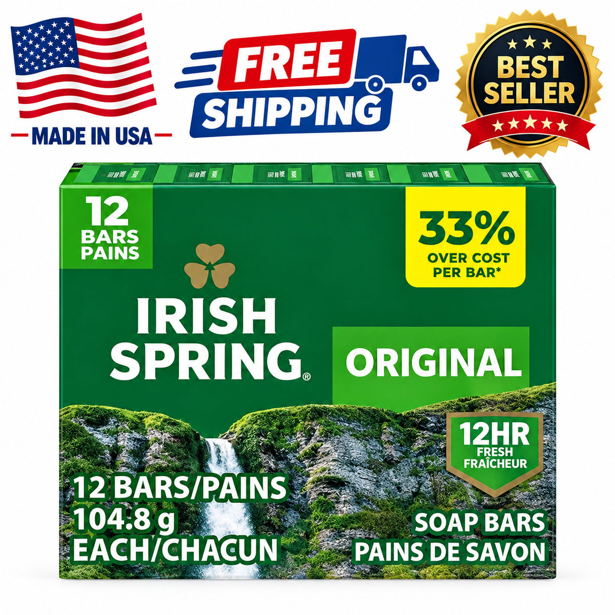 Men's Bar Soap with Original Scent 12-Pack, 3.7 oz each
