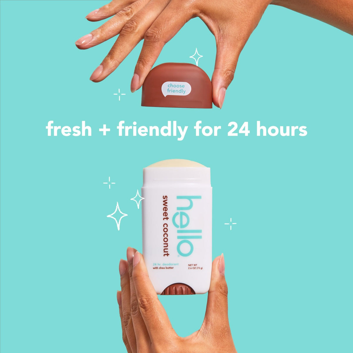 Vegan Aluminum-Free Deodorant with Shea Butter - Sweet Coconut Scent, 2 Pack