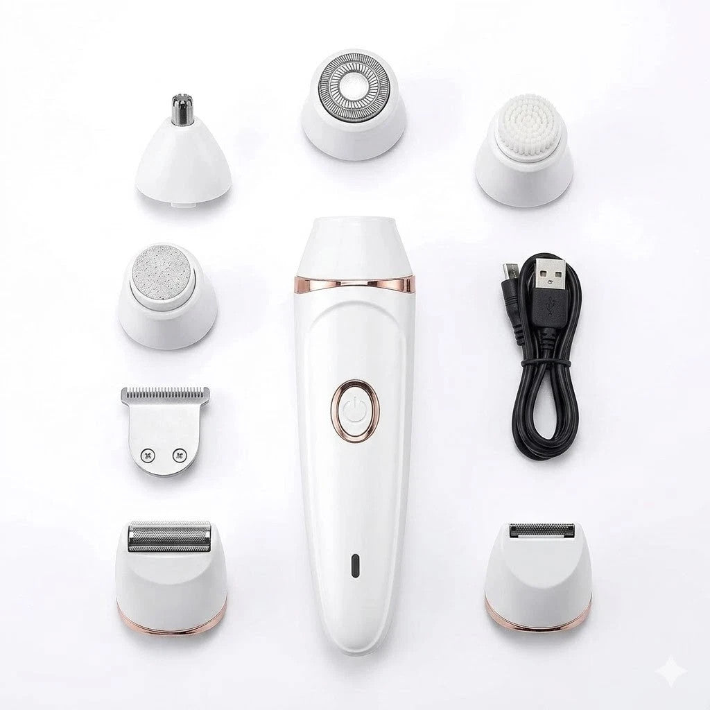 7-in-1 Women's Electric Razor & Dermaplaning Kit for Face & Body