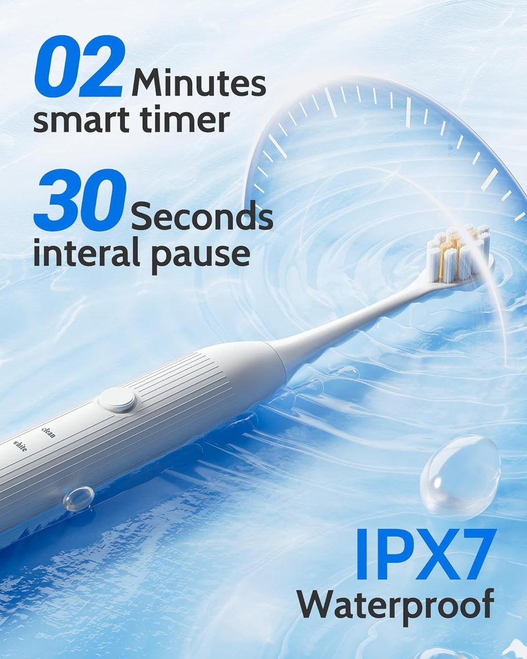 Electric Sonic Toothbrush 2 Pack with 12 Replacement Heads & 6 Modes