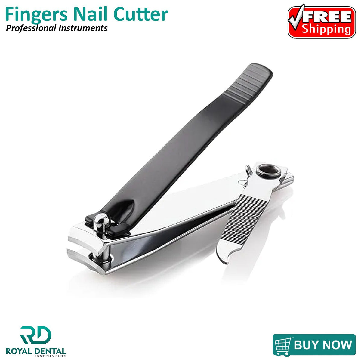 Nail Clipper and Trimmer Set with Nail File - Curved Edge Stainless Steel