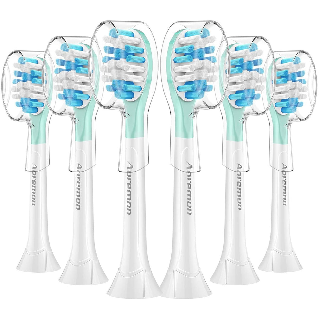 Aoremon Replacement Toothbrush Heads for Philips Sonicare C3 - 6 Pack White