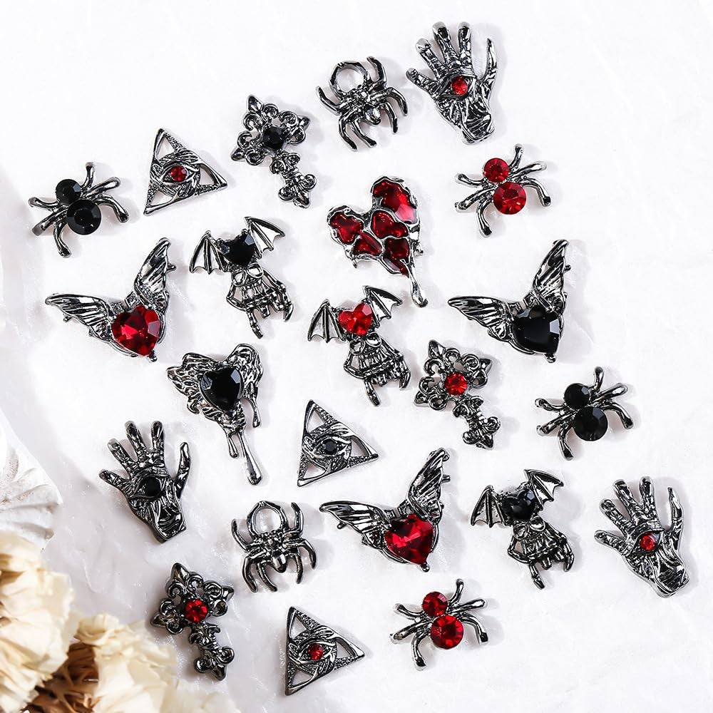 Halloween Nail Charms 3D Alloy Nail Art Decorations for Women