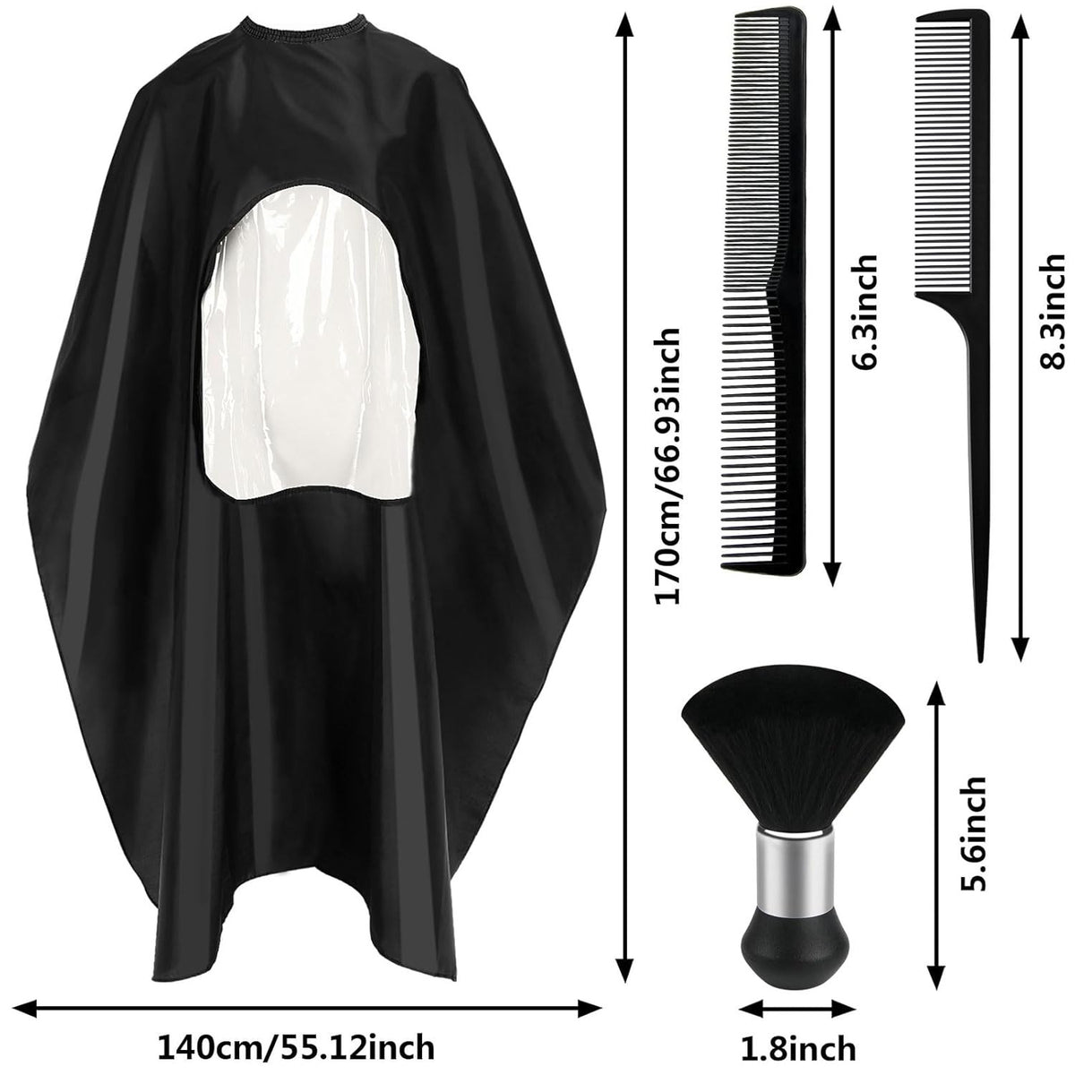 Professional Barber Capes for Haircutting with Adjustable Design and Viewing Window
