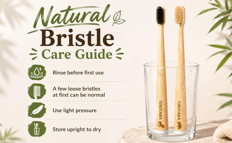 Natural Bamboo Toothbrush Sampler Set - 2 Pack (Boar & Horse Bristle)