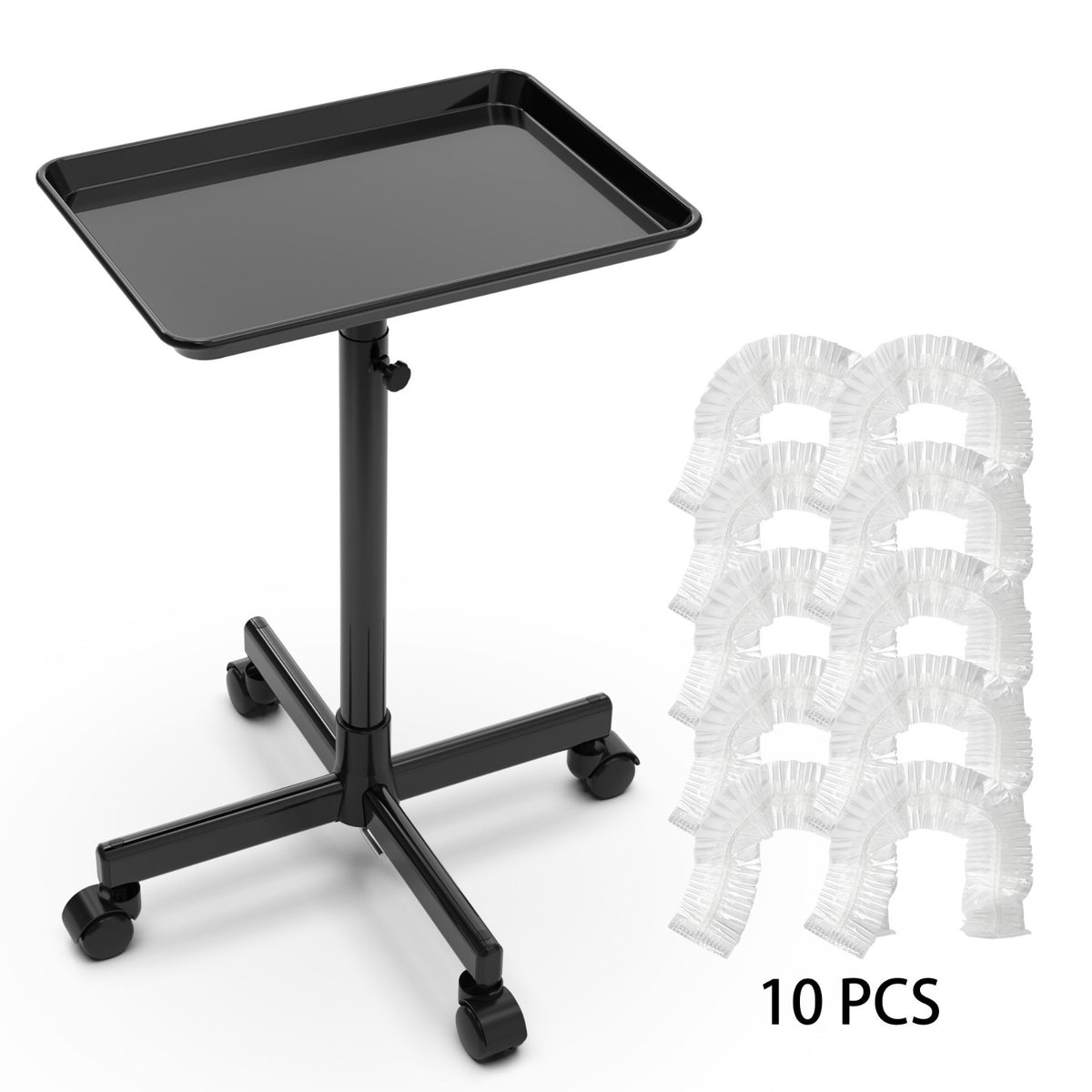Adjustable Salon Trolley on Wheels Premium Aluminum Rolling Tray