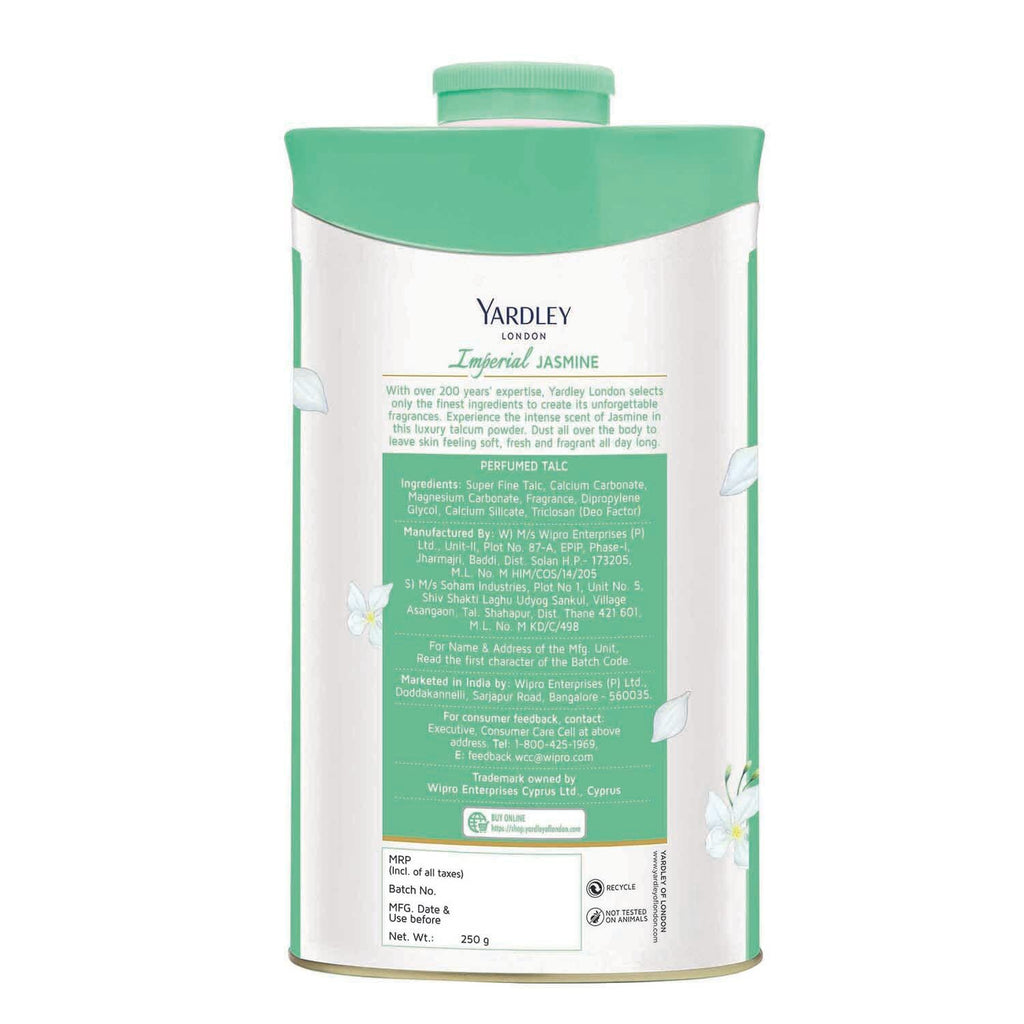 Yardley London Perfumed Talc 250g - Multiple Scents Body Powder
