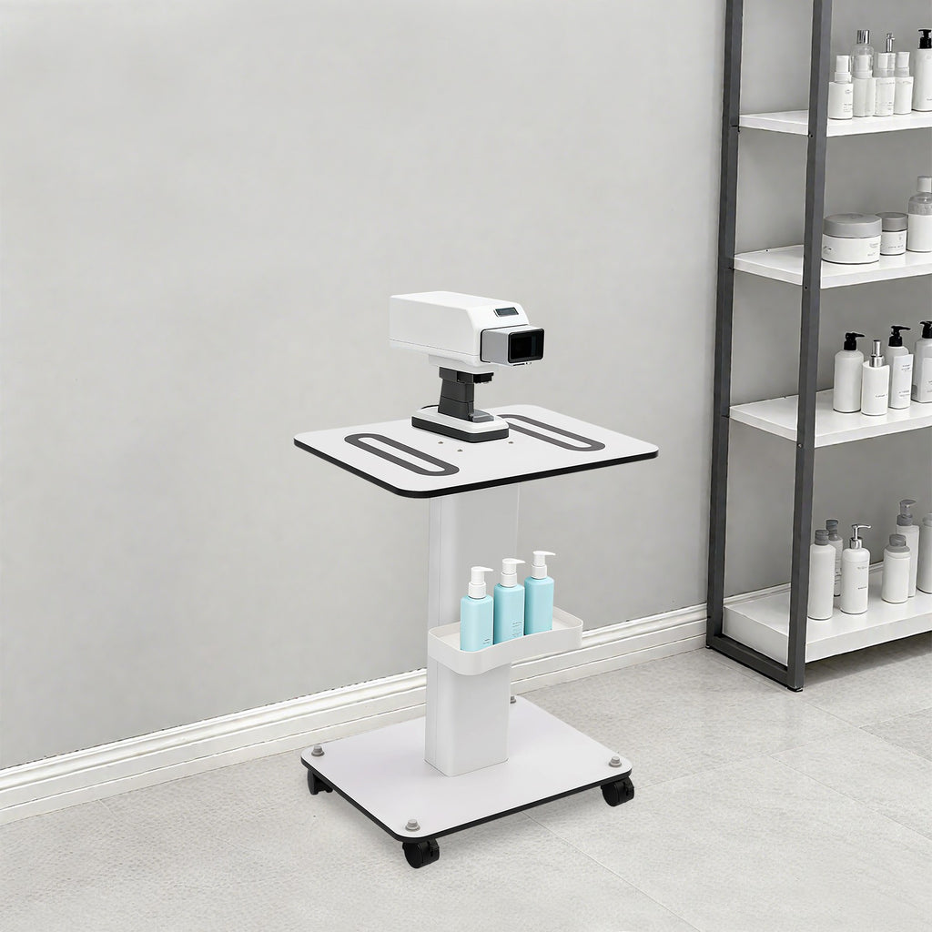 Salon Trolley Cart with Wheels - White ABS Beauty Organizer for Spa & Barber