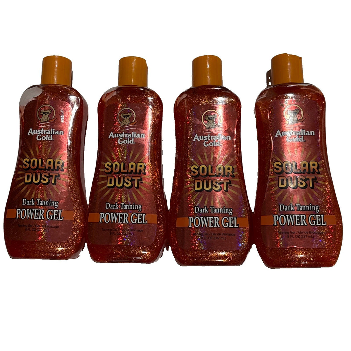 Australian Gold Solar Dust Dark Tanning Power Gel - 8 FL OZ Each - 4 Pack