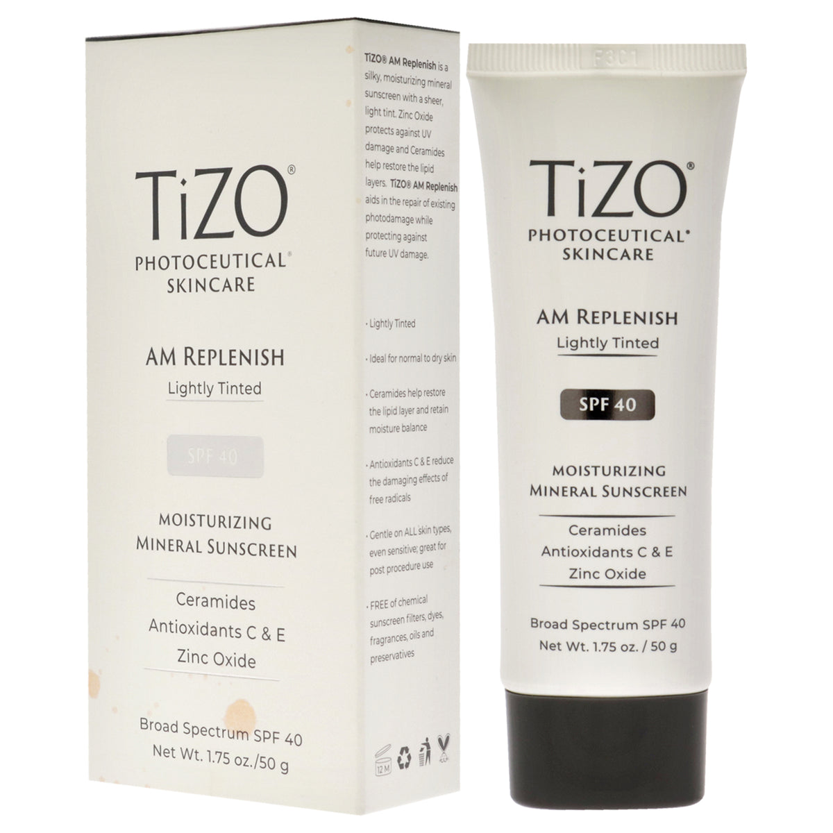 Unisex SPF 40 Lightly Tinted Sunscreen with Zinc & Ceramides - 1.75 oz