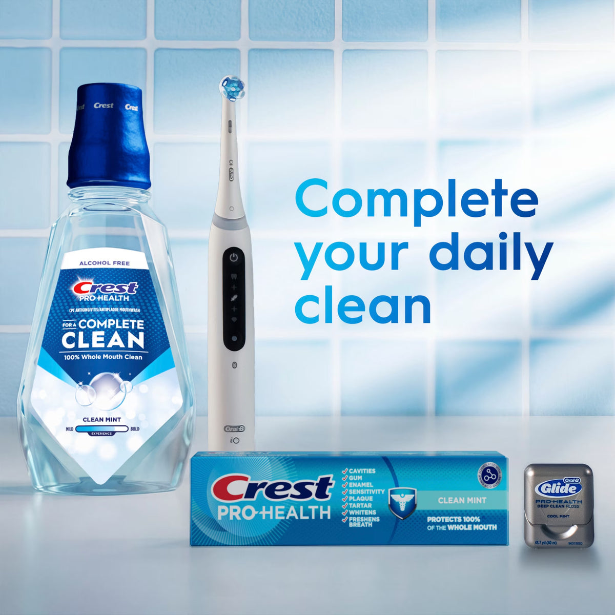Crest Pro-Health Alcohol-Free Mouthwash Clean Mint 33.8 fl oz Oral Rinse