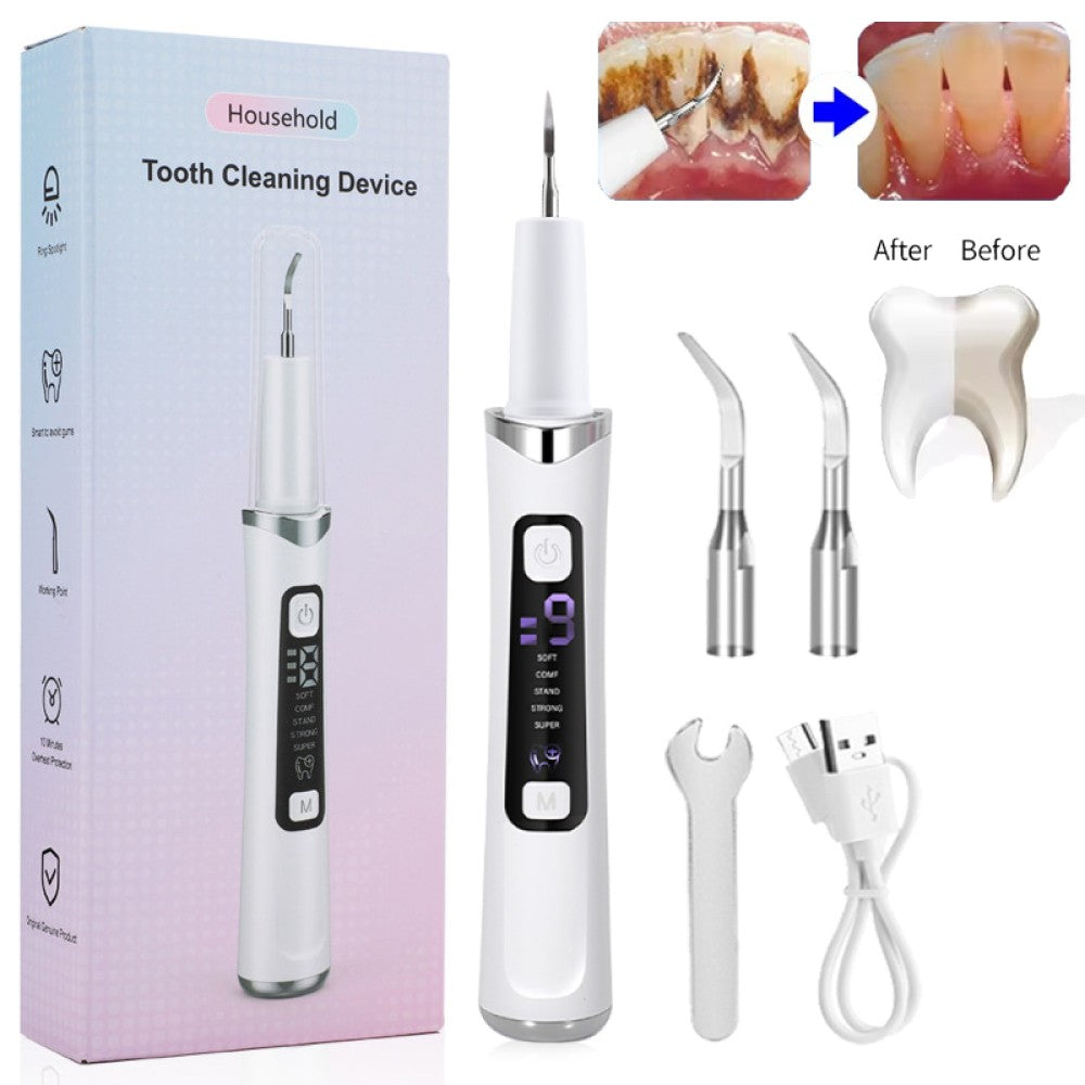 Electric Ultrasonic Dental Scaler Tartar & Plaque Remover with LED Light