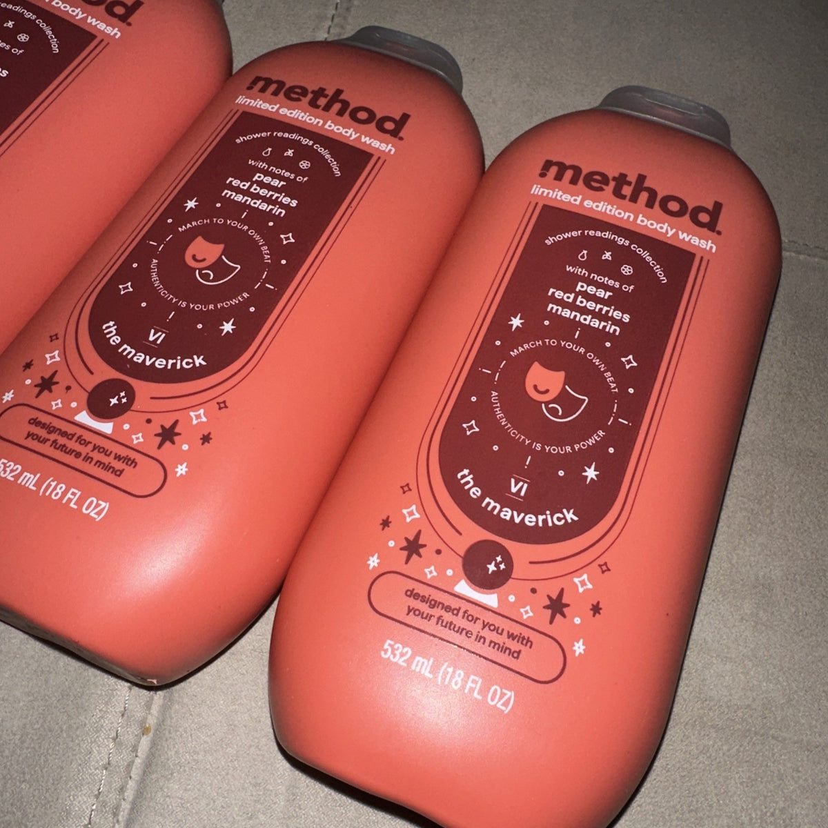 Method Pear Red Berries Mandarin Body Wash Set – 3 Bottles, 18 oz Each, Limited Edition