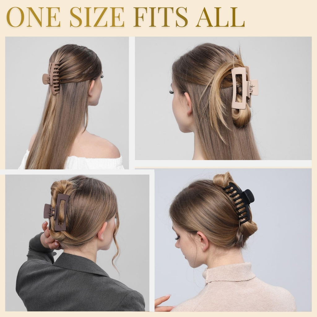 Large Non-Slip Hair Clips for Women - 4.3 Inch Thick Hair Claw Set