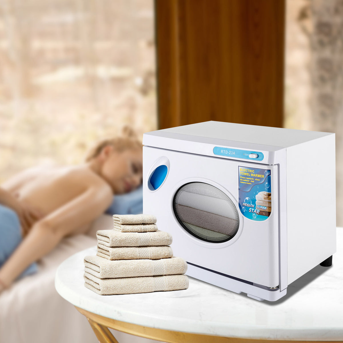 23L Hot Towel Warmer UV Sterilizer Cabinet for Spa Salon Facial Skin Care