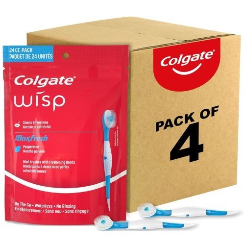 Mini Travel Toothbrushes with Peppermint Beads - 96 Pack, Disposable & Portable