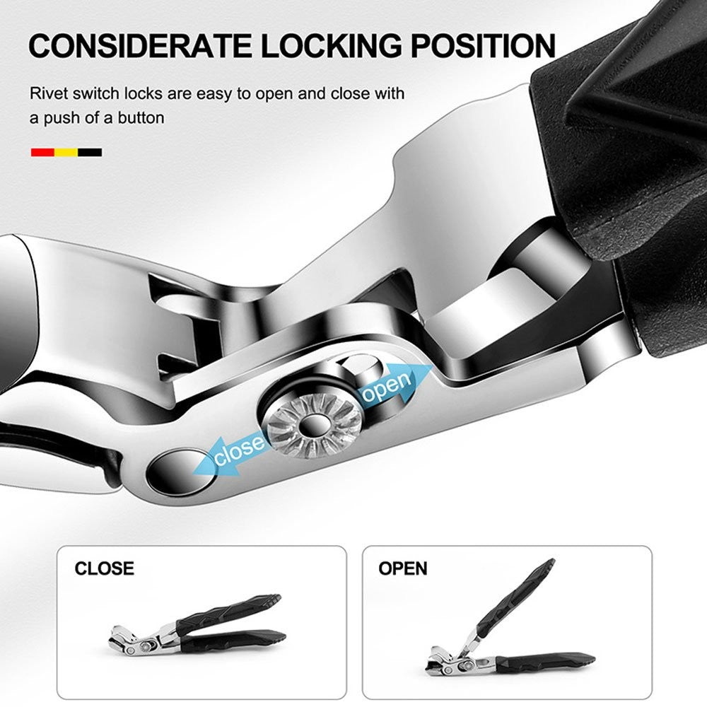 Wide Mouth Long Handled Nail Clipper - Sharp Thick Toe Nail Trimmer