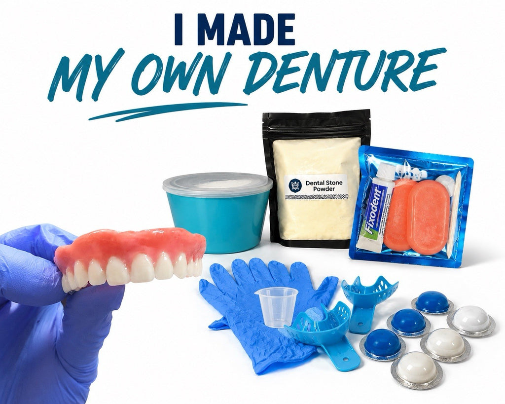 DIY Denture Kit Complete Set for Custom Temporary Teeth - Full or Partial