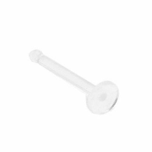 Flat Disc Top Nose Retainer 20G Clear Bio-Flexible 5/16" 8mm