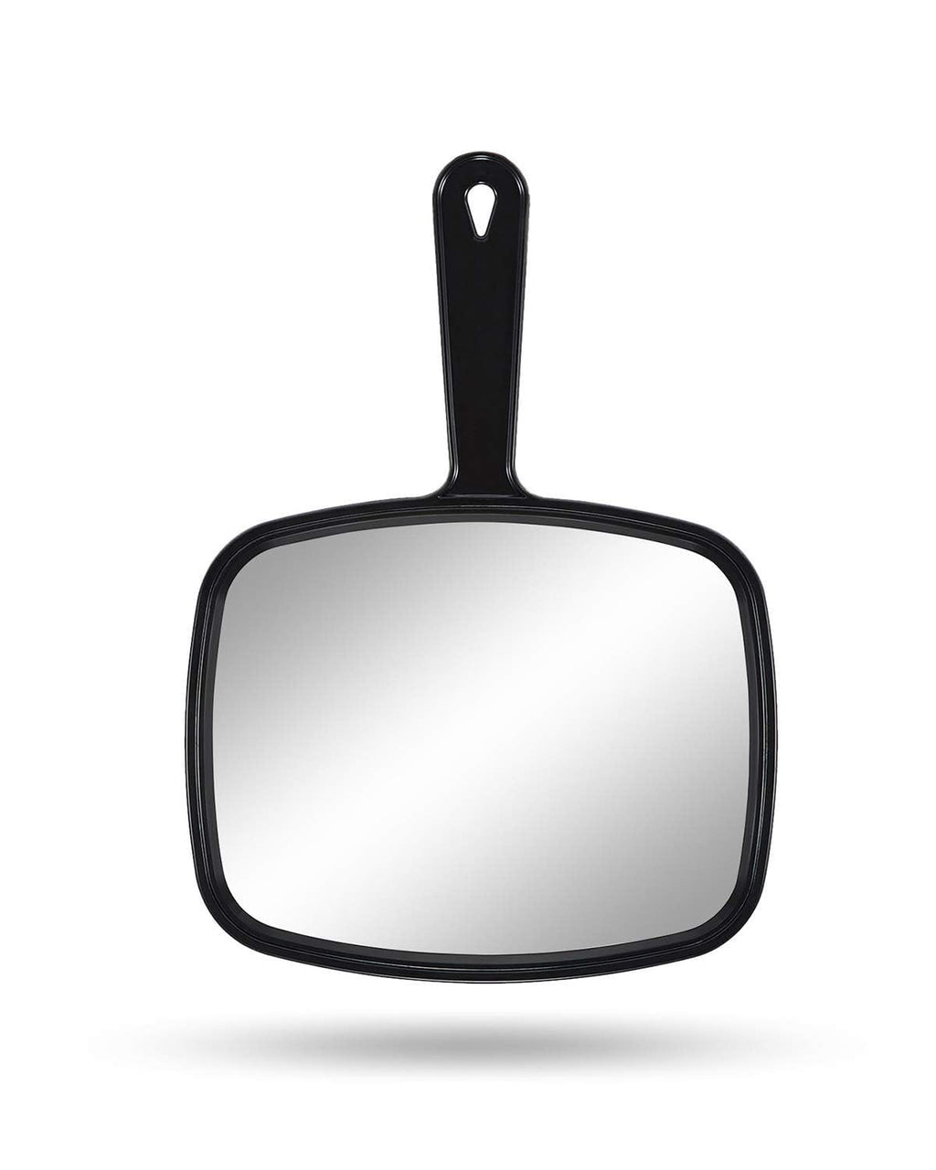 Hand Mirror with Large Reflection Surface for Hairdressing and Personal Use — Black, 10.3L x 7.4W