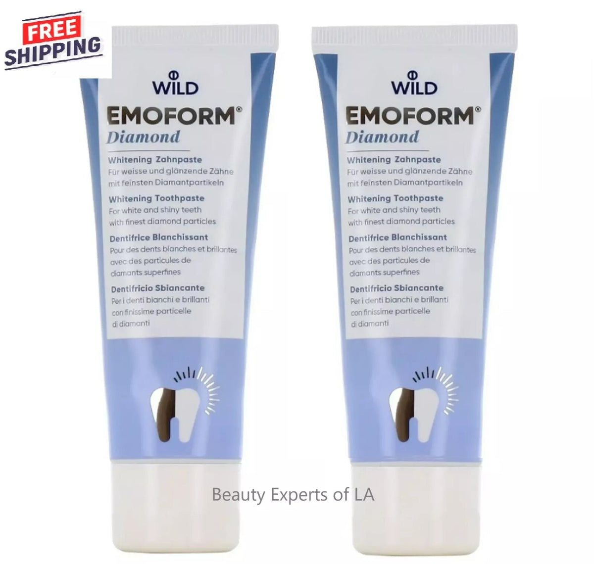 Whitening Toothpaste 2 Pack - Gentle Enamel Care, Sensitive Teeth Safe