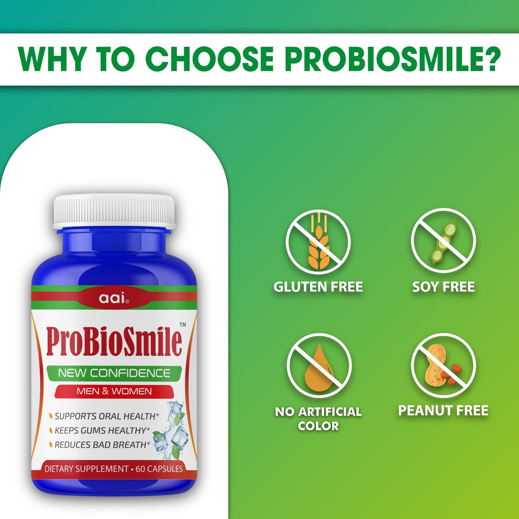 Dental Probiotic for Bad Breath & Gum Care - Oral Health 60 Capsules