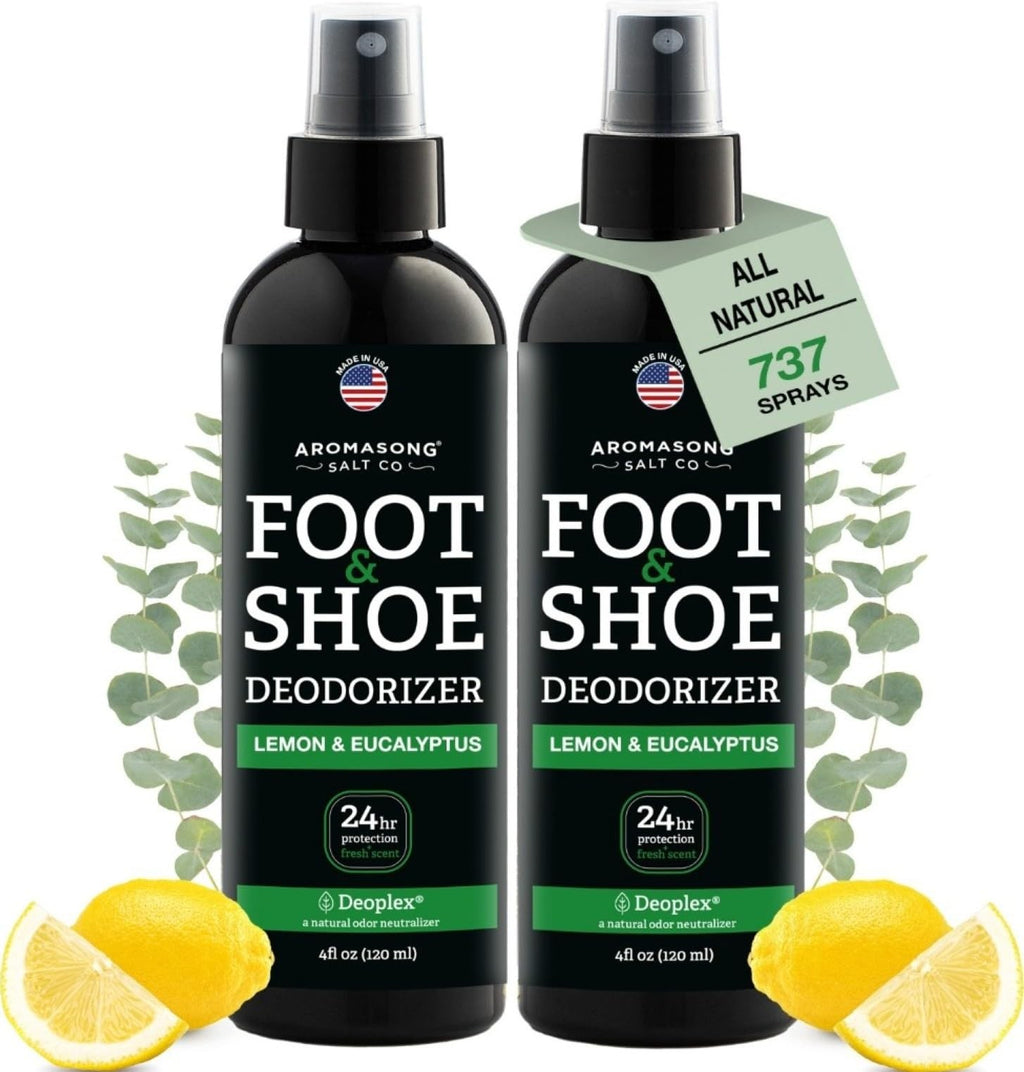Natural Shoe Deodorizer and Foot Spray - 4 oz Pack of 2, Odor Eliminator