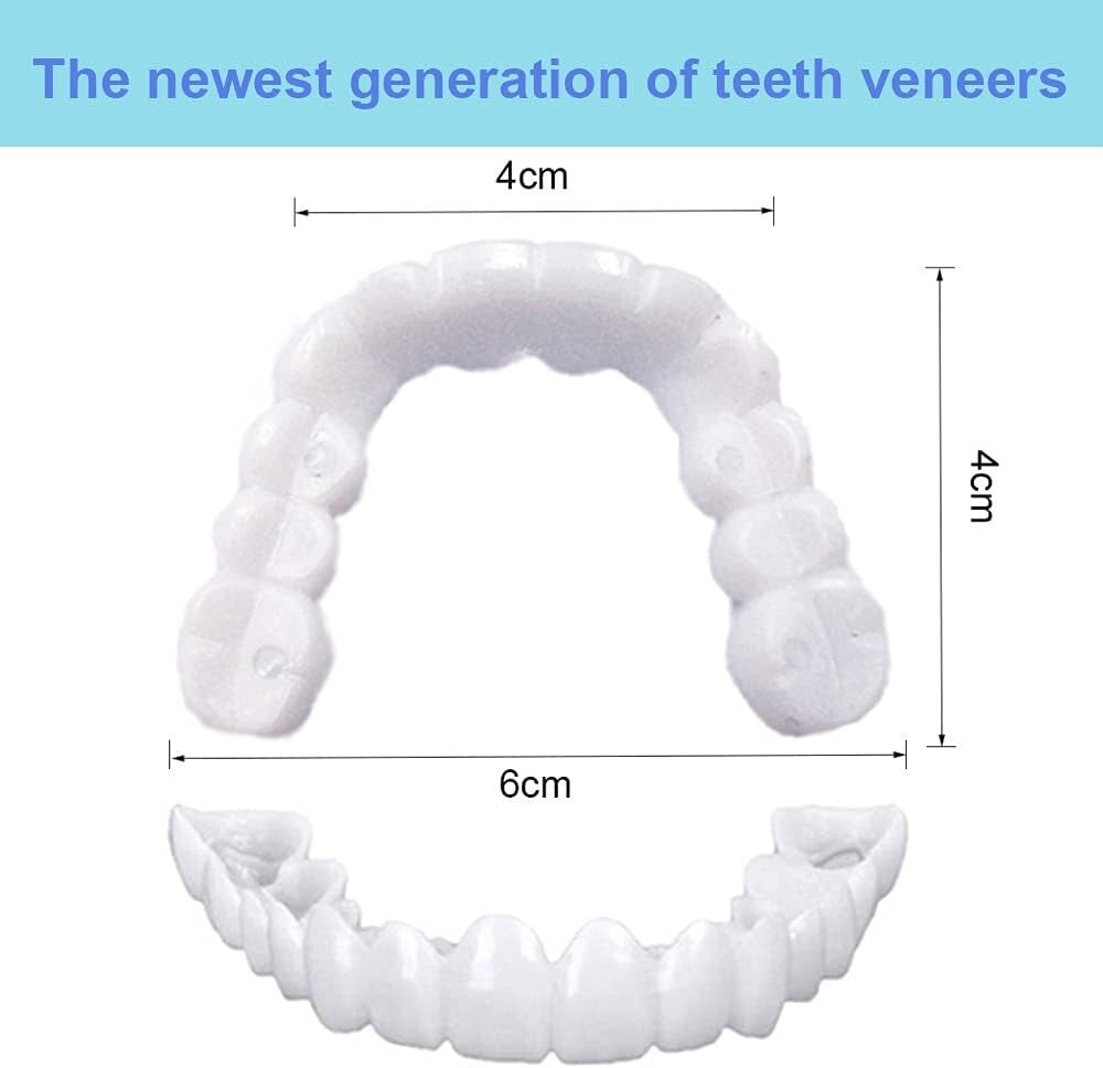 Instant Smile Upper & Lower Tooth Fake Dentures - Temporary False Teeth Set