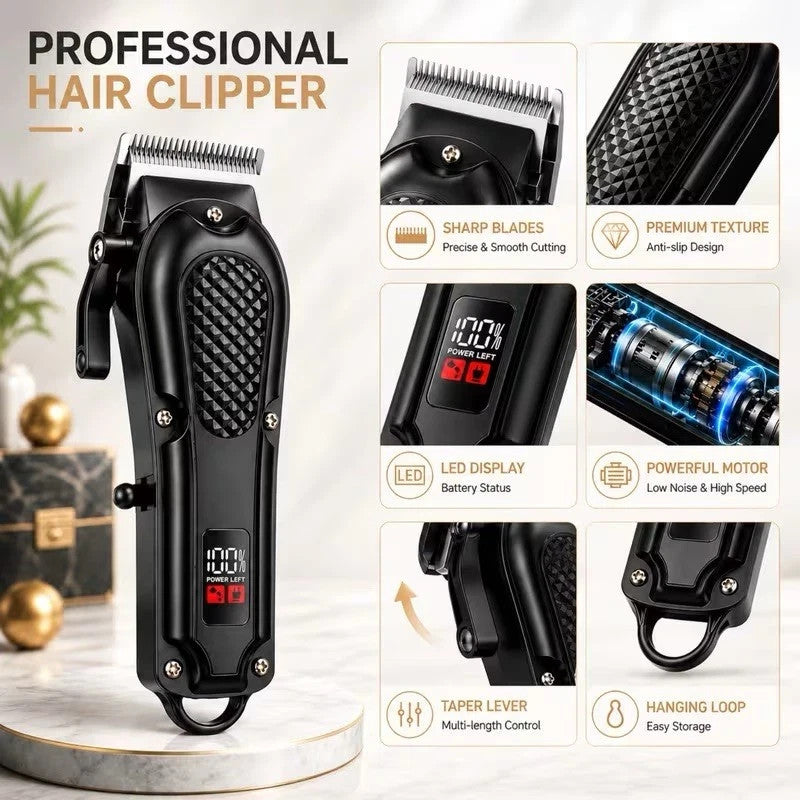 Rechargeable Electric Grooming Kit with LCD Battery Display