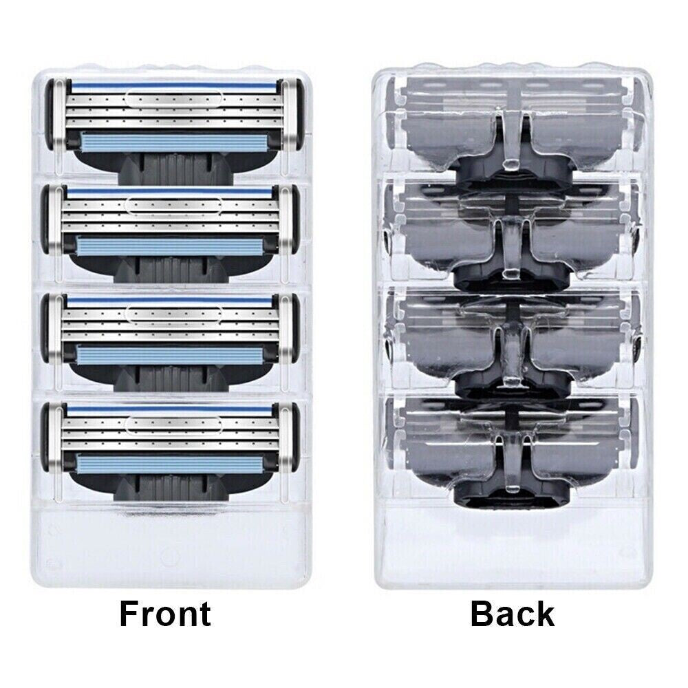 4 Pcs Razor Blades Compatible with Gillette Mach3 - Sharp Shaving Replacement Cartridges