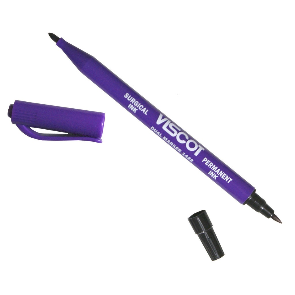 Dual Tip Skin Marker Pen for Tattoo & Piercing - Gentian Violet Dermal Markers