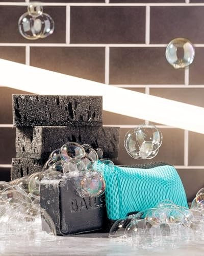 Bath & Body Soap Saver Bag - Exfoliating Shower Tool for Men & Women, Blue