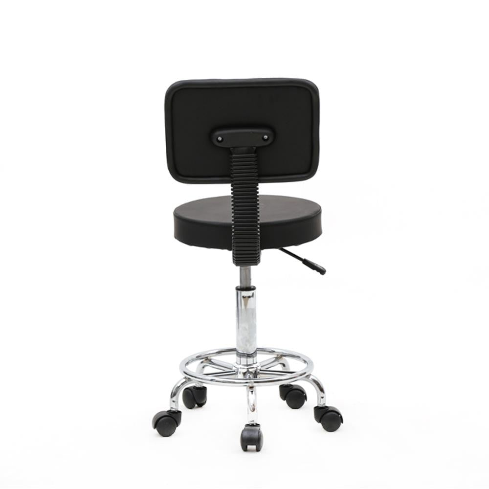 Adjustable Salon Pedicure Stool with Backrest - Spa, Beauty, Massage Seat
