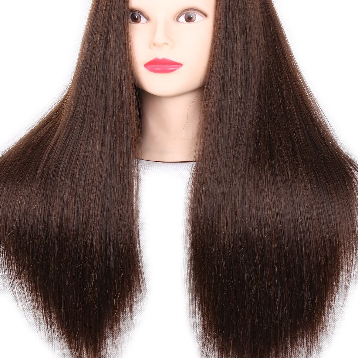 Mannequin Head with Human Hair for Hair Styling Training, Display & Practice