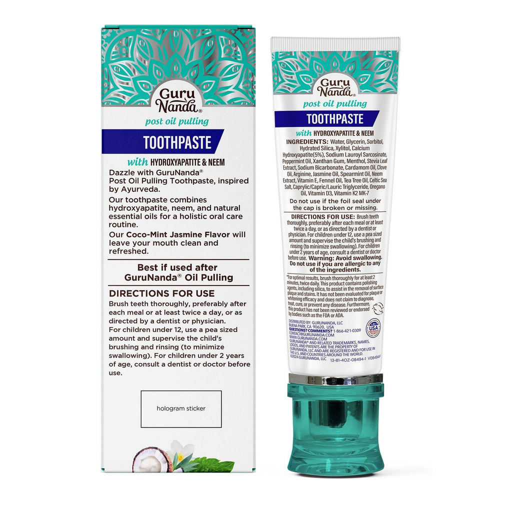 Natural Whitening Toothpaste with Hydroxyapatite & Tongue Scraper - Fluoride-Free, Sensitive Care