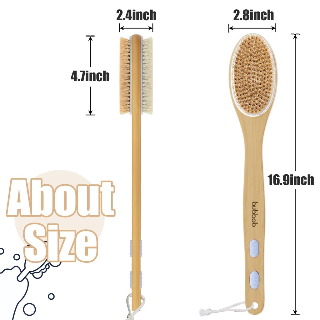 Long Handle Back Scrubber for Shower and Bath - 17 Inches, Blue