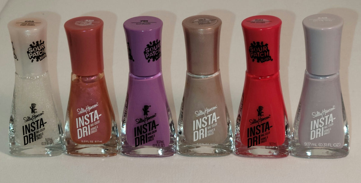 Set of 6 Sally Hansen Insta Dry Nail Polishes - Fast Drying, New