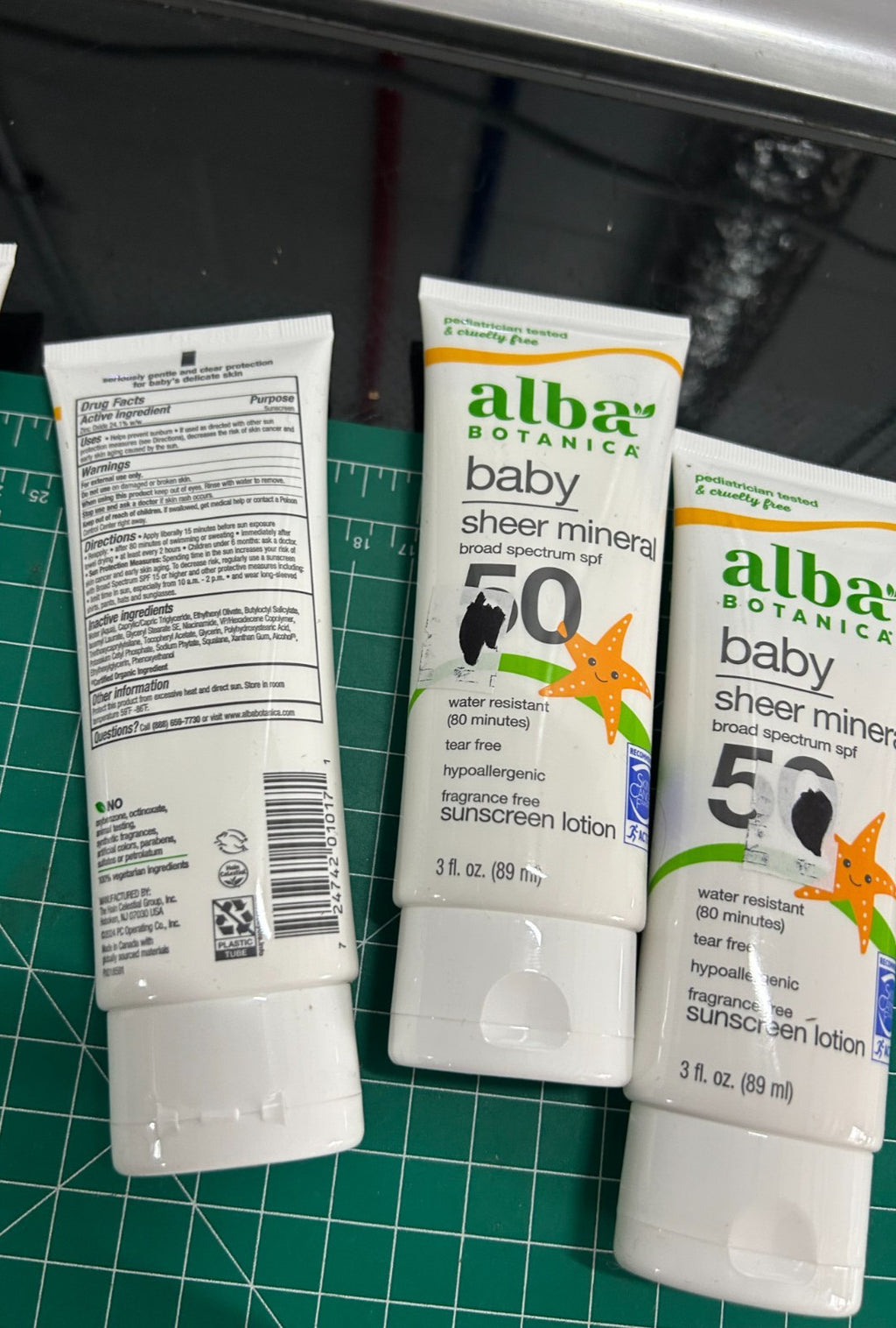 3-Pack Baby Sunscreen SPF 50 Mineral Lotion Water-Resistant 3 oz