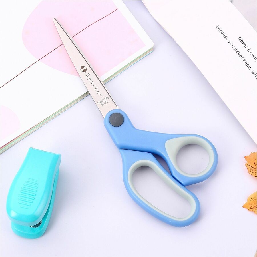 Multipurpose Bent Scissors - 8 Inch Stainless Steel Blue Handle