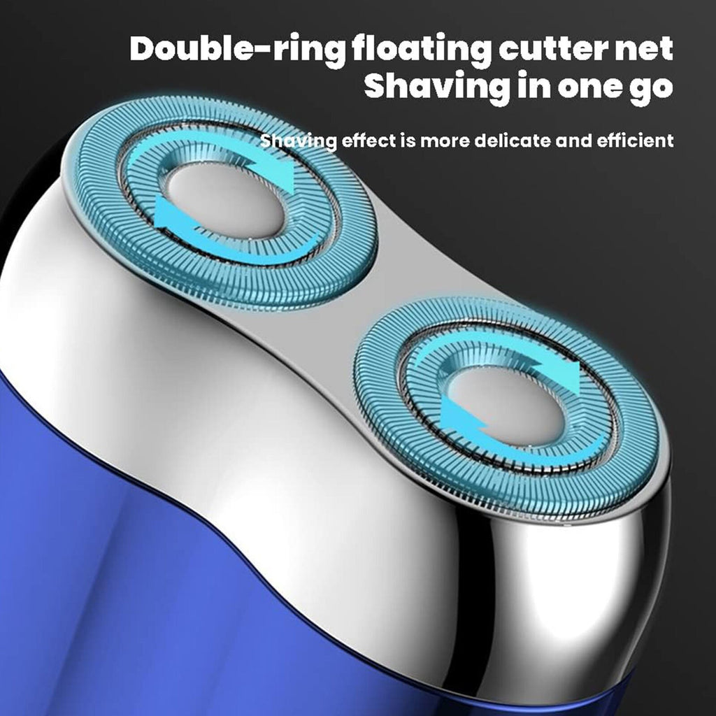 Dual-Head Portable Electric Shaver for Men USB Rechargeable Travel Grooming Razor