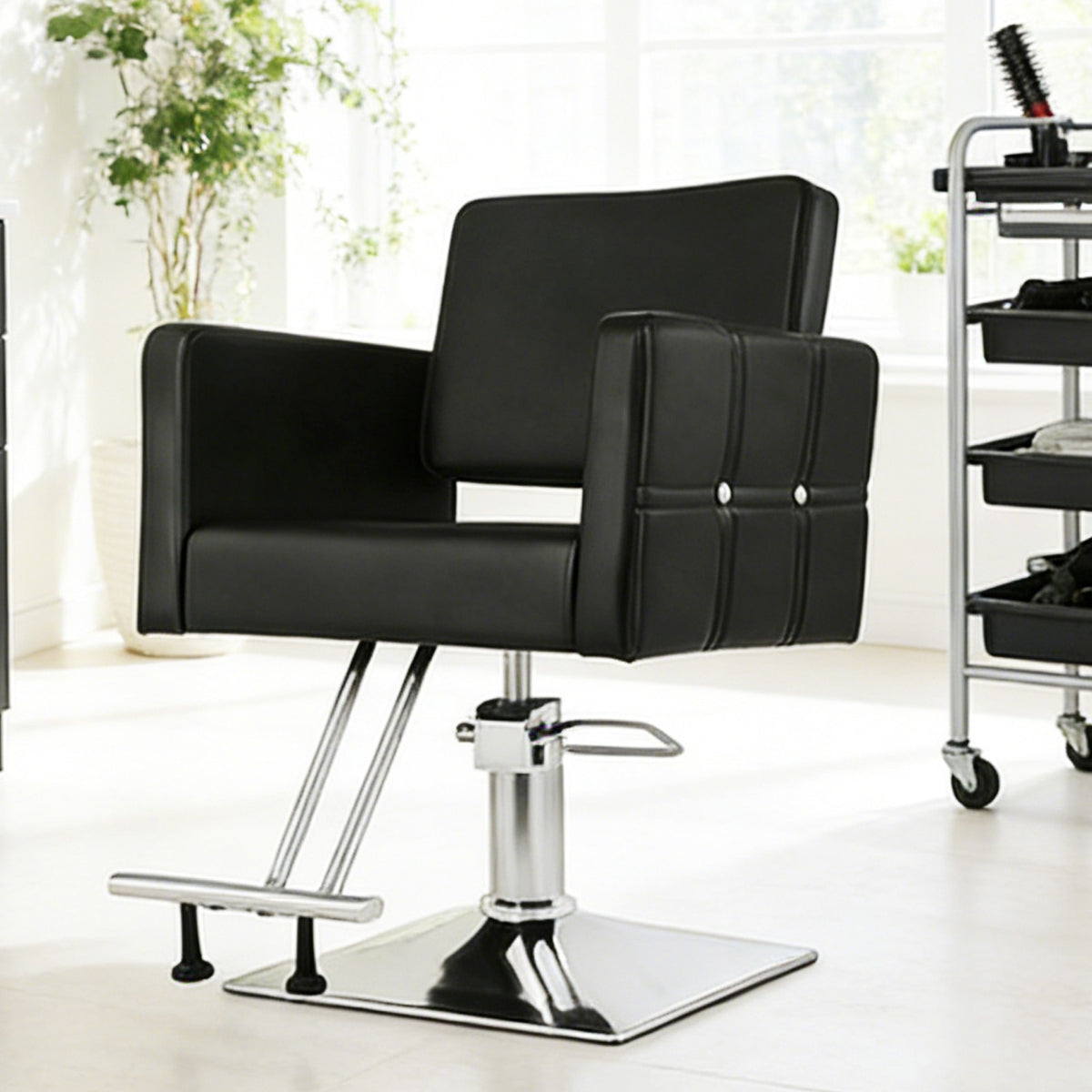 Classic Black Hydraulic Barber Chair for Salon & Spa Hair Styling