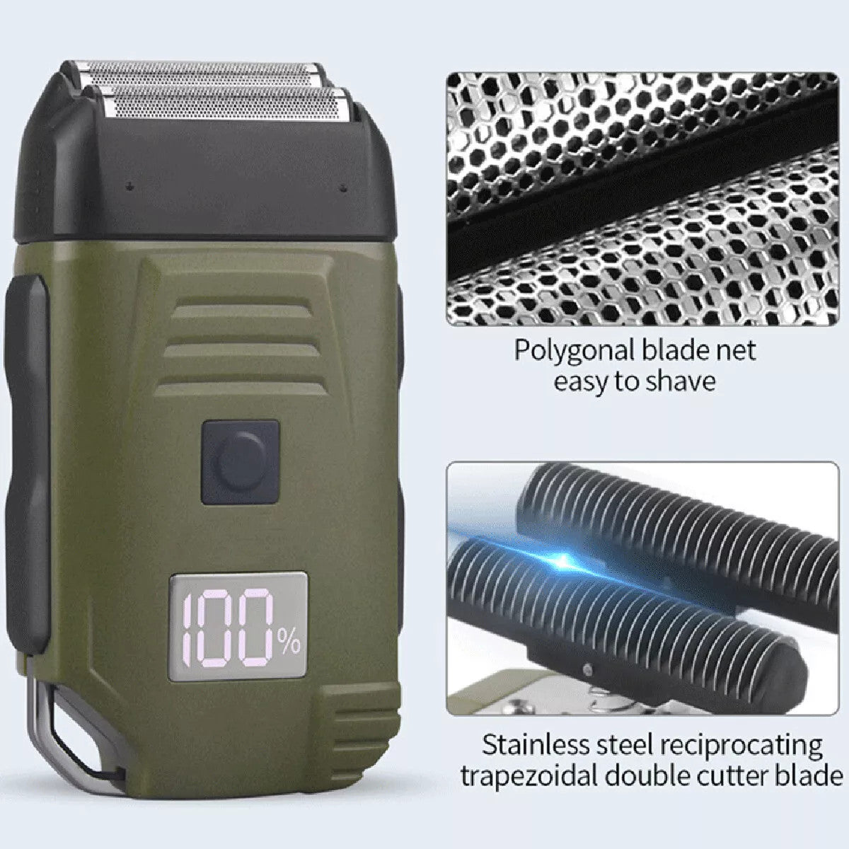 Men's USB Rechargeable Electric Shaver Trimmer Razor for Hair and Beard
