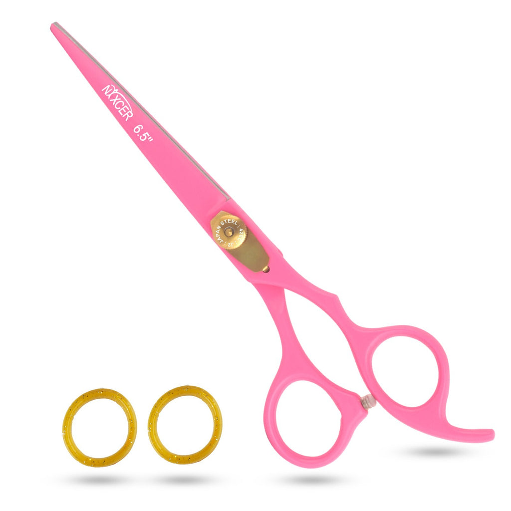 Professional Hair Cutting Scissors 6.5 Inch Japanese Steel Shears - Pink