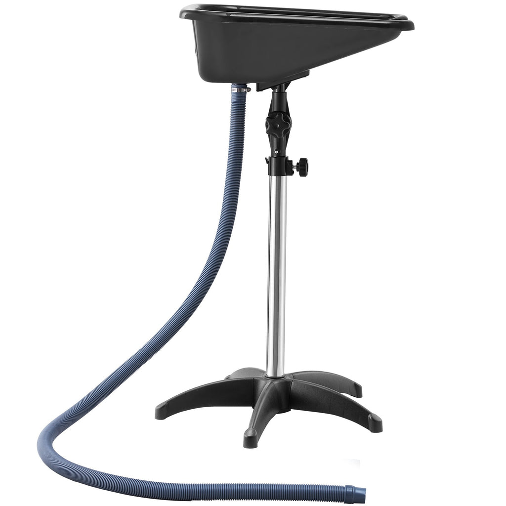 Portable Shampoo Basin with Adjustable Height & Drain Hose for Salon & Home