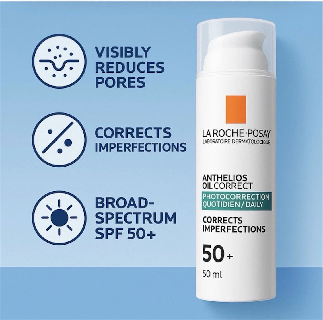 SPF 50+ Daily Gel-Cream with Oil Correcting & Skin-Refining Benefits, 50ml