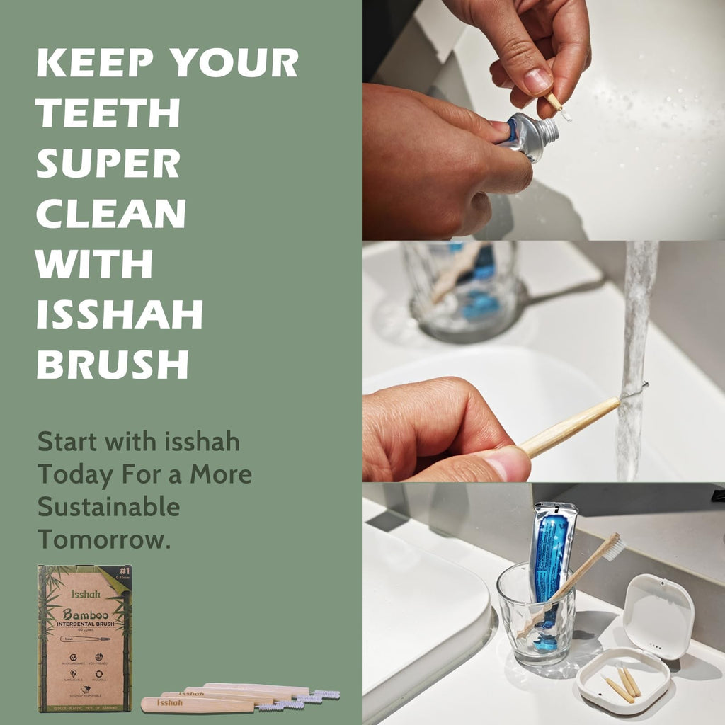 Biodegradable Bamboo Interdental Brushes Pack of 40 - Natural Tooth Cleaning