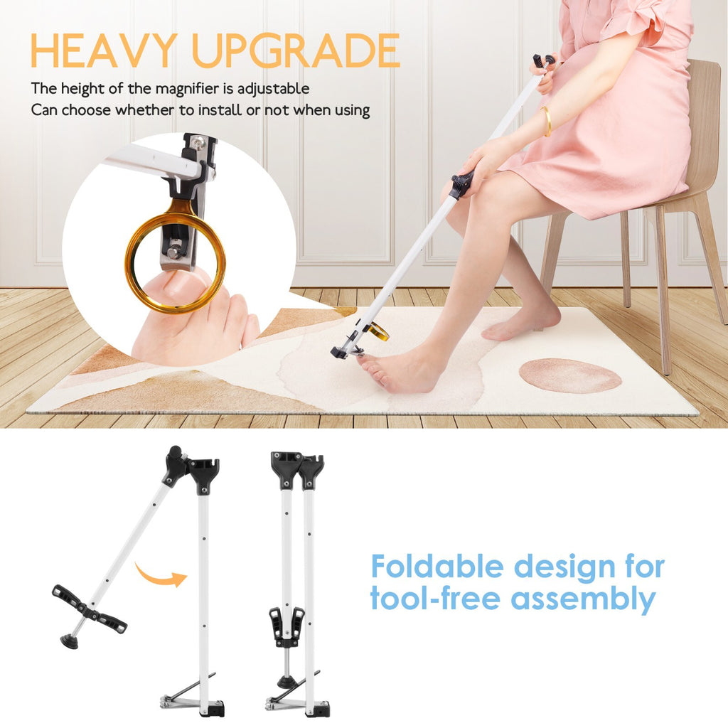 Foldable Long Handle Toenail Clippers with Magnifier - Mobility Aid