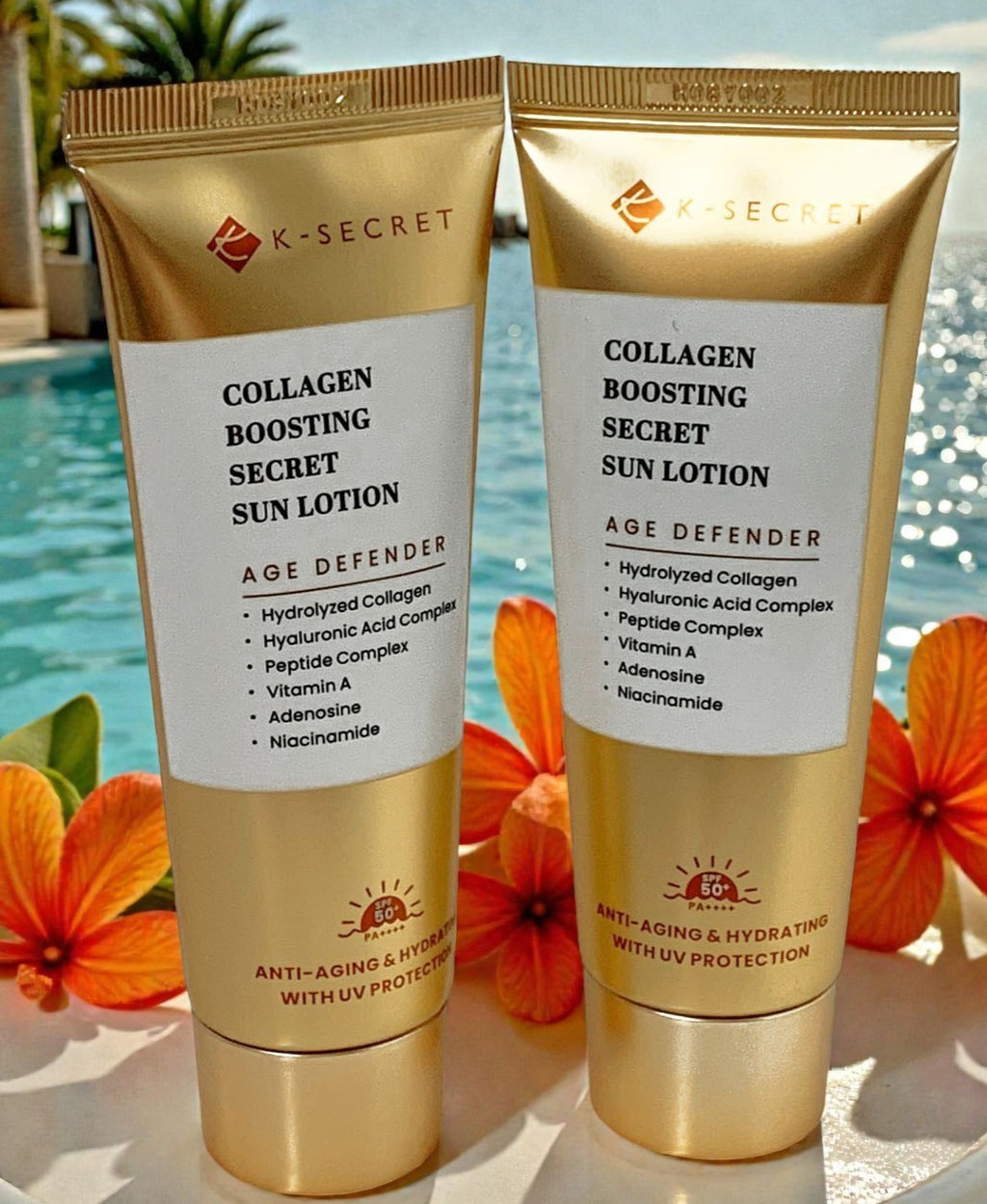 Collagen Boosting Sun Lotion SPF 50+ Set of 2 - Anti-Aging Sunscreen for Youthful Skin